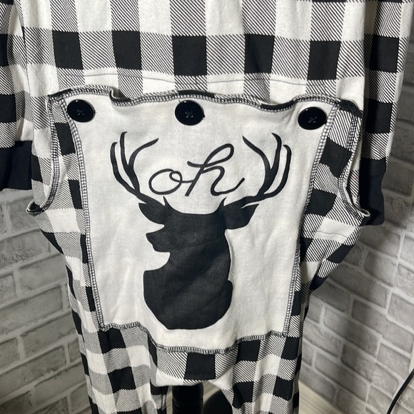 NWT Silver Lilly Oh Deer Slim Buffalo Plaid Flapjack Pajamas - Picture 6 of 17